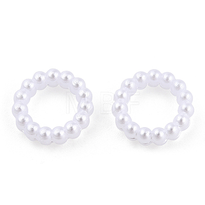 ABS Plastic Imitation Pearl Linking Rings OACR-T015-06A-01-1