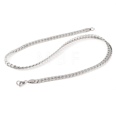 Non-Tarnish 304 Stainless Steel Twist Chain Necklaces for Women NJEW-G140-08A-P-1