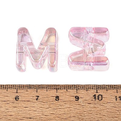 UV Plating Transparent Acrylic European Beads OACR-M027-02M-01-1