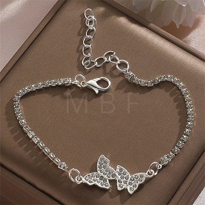 Butterfly Alloy Link Bracelets WG778B6-02-1