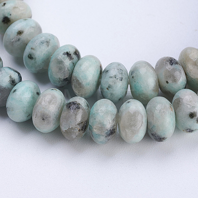 Natural Sesame Jasper/Kiwi Jasper Beads Strands X-G-P354-06-8x5mm-1