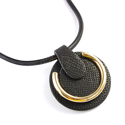 Imitation Leather Pendant Necklaces NJEW-N0060-036A-1