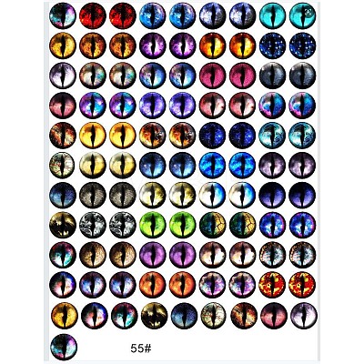 Printed Transparent Glass Cabochons GL-CBAA22A-07-1