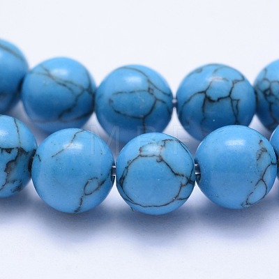 Synthetic Turquoise Beads Strands G-F531-4mm-J03-1