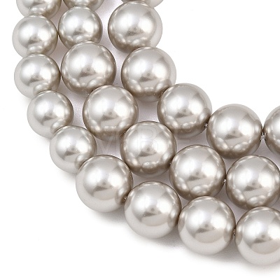 Electroplated Glass Pearl Graduated Beads Strands BSHE-C011-03D-1