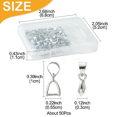 50Pcs Brass Ice Pick Pinch Bails IFIN-FS0001-47B-1