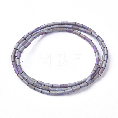 Electroplated Frosted Glass Bead Strands EGLA-G071-E09-1