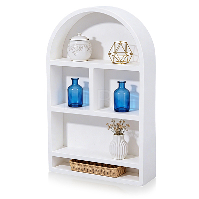Arch Shaped Gesso Jewelry Display Stands for Rings ODIS-WH0095-028-1