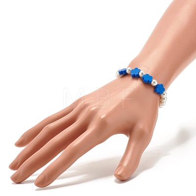 Flower Beads Stretch Bracelet for Children BJEW-JB07188-1