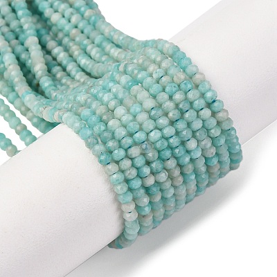 Faceted Rondelle Natural Amazonite Bead Strands G-F289-06A-1