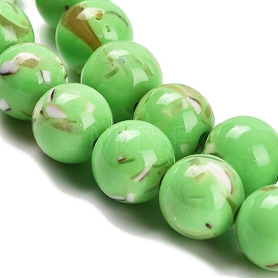 Assembled Synthetic Stone and Trochus Shell Beads Strands G-B128-08C-07-1