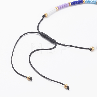 Adjustable Nylon Thread Braided Bead Bracelets BJEW-JB06161-1