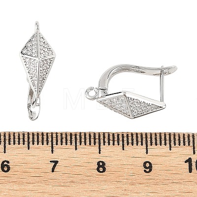 SHEGRACE Brass Micro Pave Cubic Zirconia Hoop Earring Findings XGRQ79841-936P-1