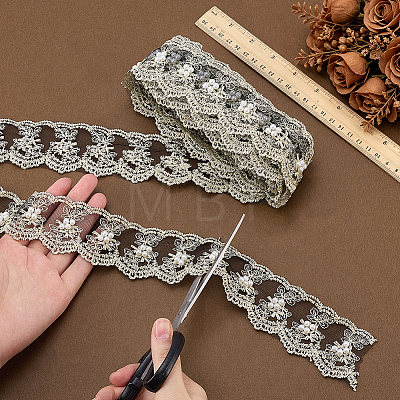 5 Yards Polyester Lace Ribbon OCOR-PH0036-77A-1