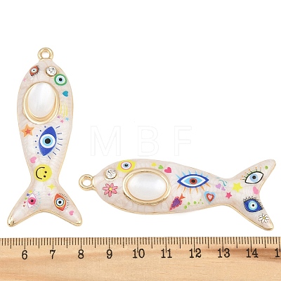 Printed Alloy Enamel Big Pendants RB-CBAA915-01G-1