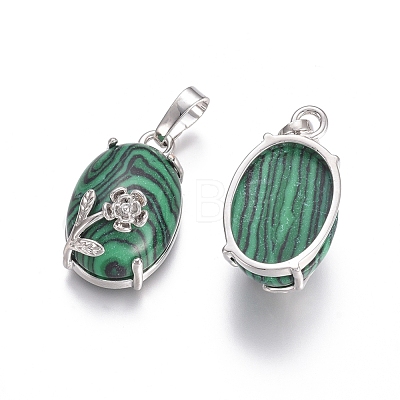 Synthetic Malachite Pendants G-L512-I12-1