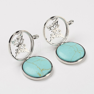 Synthetic Turquoise Pendants G-G910-G08-1