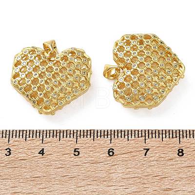 Brass Micro Pave Clear Cubic Zirconia Pendants KK-D221-19G-07-1