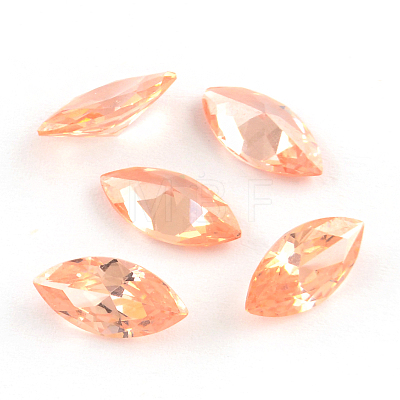 Horse Eye Shaped Cubic Zirconia Pointed Back Cabochons ZIRC-R009-10x5-06-1