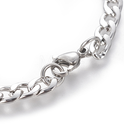 304 Stainless Steel Curb Chain Bracelets BJEW-E369-03P-1