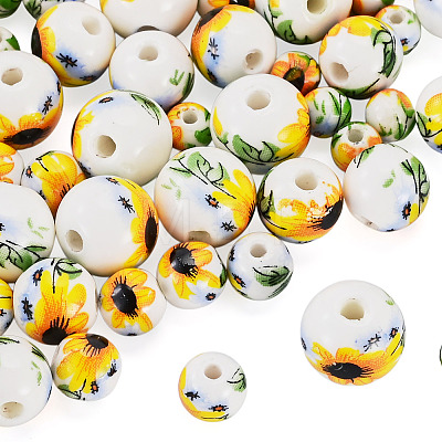 40Pcs 4 Styles Handmade Porcelain Beads PORC-TADJ0001-08A-1