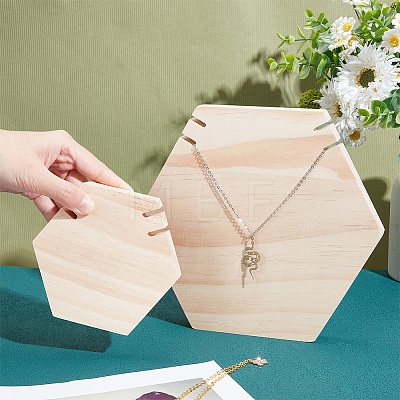  2Pcs 2 Styles Wooden Necklace Displays Stands NDIS-NB0001-06-1