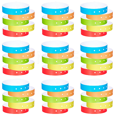 50Pcs 5 Colors PVC Disposable Wristbands BJEW-GF0001-42-1