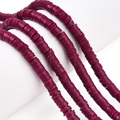 Handmade Polymer Clay Beads Strands CLAY-R089-6mm-173-1