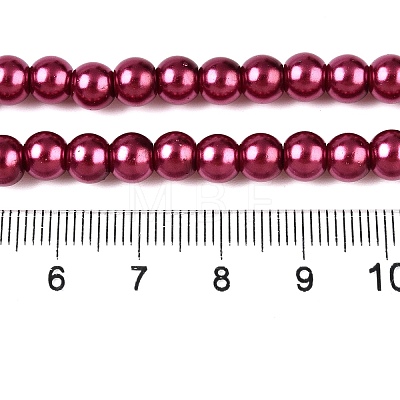 Baking Painted Pearlized Glass Pearl Round Bead Strands HY-Q003-6mm-14-1