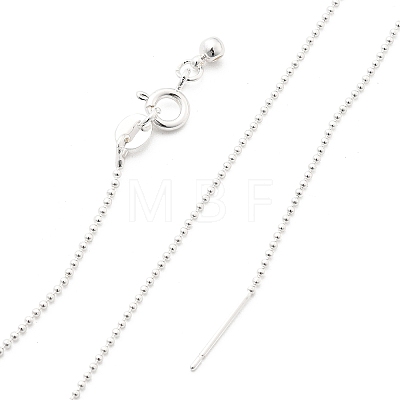 1mm Brass Ball Chain Adjustable Slider Necklaces KK-K398-28S-1