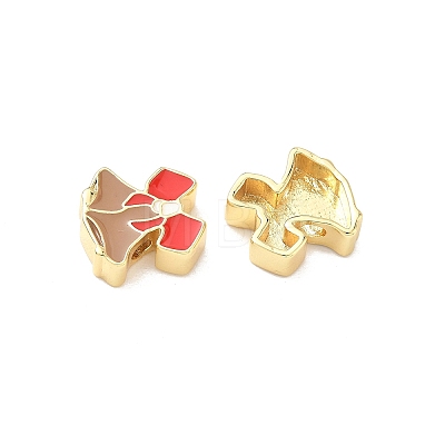Christmas Brass Enamel Beads KK-I474-G21-1