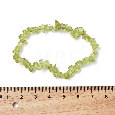 Unisex Chip Natural Peridot Beaded Stretch Bracelets BJEW-S143-51-1