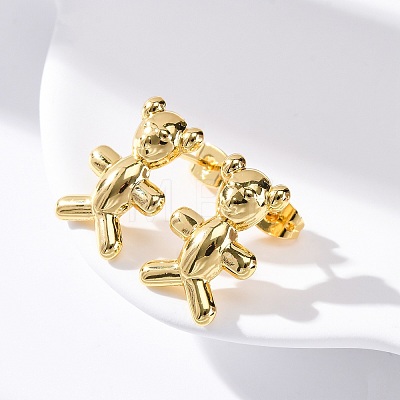 Brass Stud Earrings EJEW-R016-24G-1