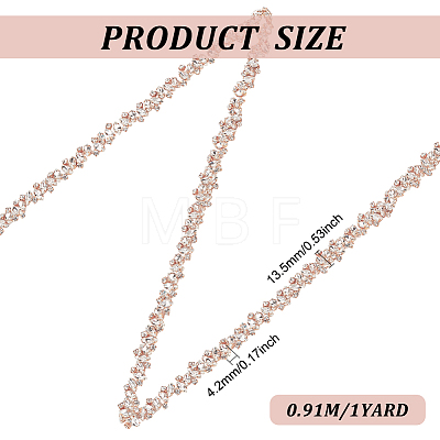 Fingerinspire 1 Yard Crystal Hotfix Rhinestone Bridal Belt Trim Chain DIY-FG0004-44B-1