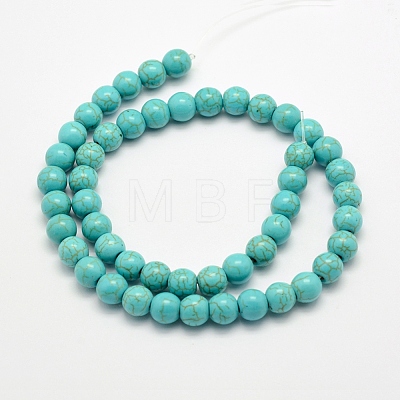 Synthetic Turquoise Beads Strands X-TURQ-F007-01B-8mm-1