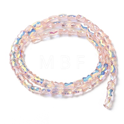 Transparent Electroplate Glass Beads Strands GLAA-Q099-J01-03-1