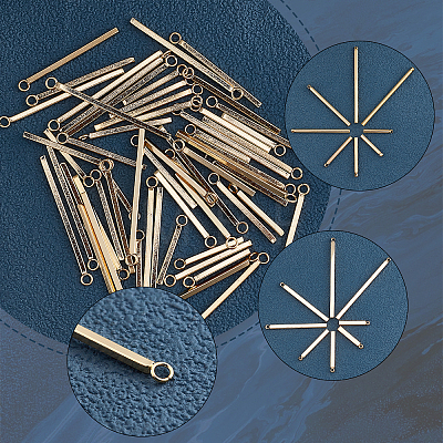 32Pcs 8 Style Brass Pendants KK-SC0003-03-1