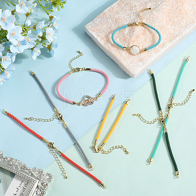 18Pcs 18 Colors Nylon Cords Bracelet Makings Fit for Connector Charms MAK-SC0001-25-1