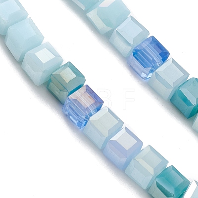 Gradient Color Electroplate Glass Bead Strands GLAA-E042-05A-1