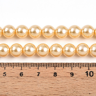 Baking Painted Pearlized Glass Pearl Bead Strands HY-N002-8mm-A09-1