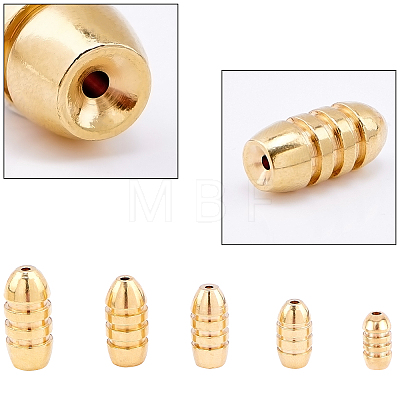 Brass Grooved Bullet Shape Weights Fishing Sinkers KK-FH0001-02G-1