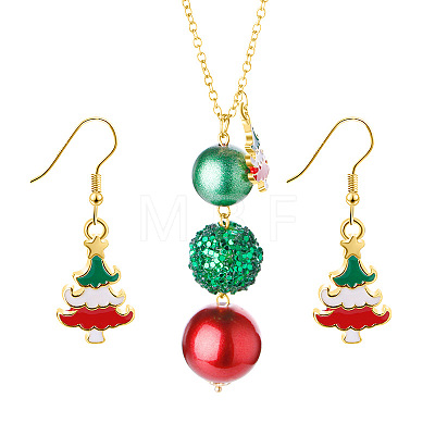 Christmas Alloy Enamel Pendant Necklaces & Dangle Earrings FS-WG15A06-04-1