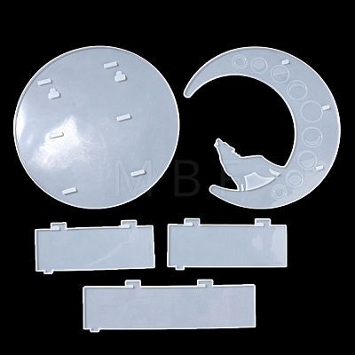 Moon Shape Floating Shelf DIY Silicone Molds Kit DIY-G093-02C-1
