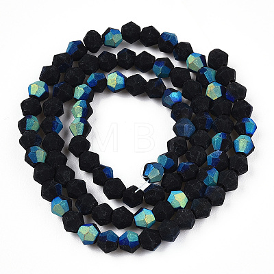 Imitate Austrian Crystal Bicone Frosted Glass Beads Strands EGLA-A039-P4mm-MB17-1