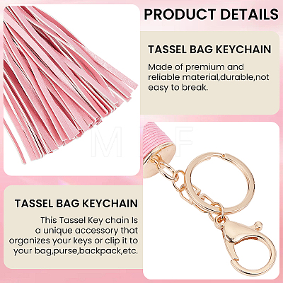 1Pc PU Leather Tassel Keychains KEYC-CL0001-51A-1