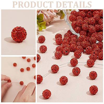 200Pcs Pave Disco Ball Beads RB-PH0001-41H-1