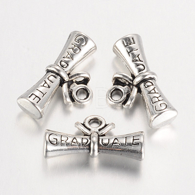 Tibetan Style Alloy Charms TIBEP-35076-AS-NR-1