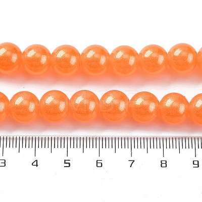 Spray Painted Glass Round Bead Strands DGLA-Q015-10mm-36-1