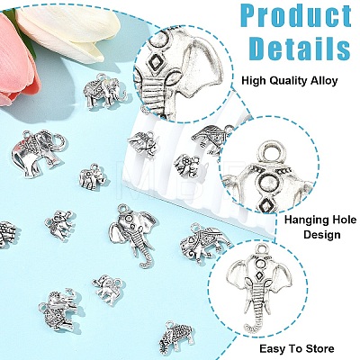 45Pcs 9 Styles Tibetan Style Alloy Pendants FIND-YW0011-10-1
