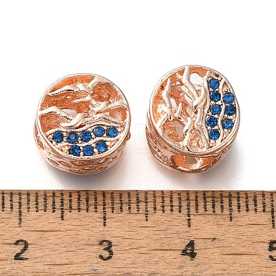 Rack Plating Alloy Rhinestone European Beads PALLOY-P307-06RG-1